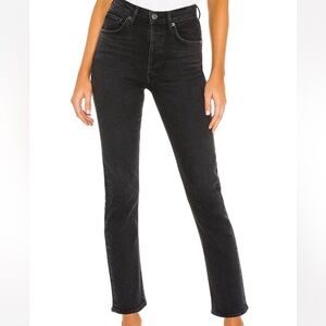 AGOLDE Riley High Rise Straight Crop Women’s Black Jeans